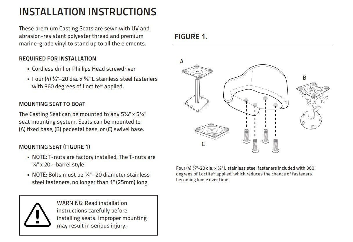 Guide Series Casting Seat